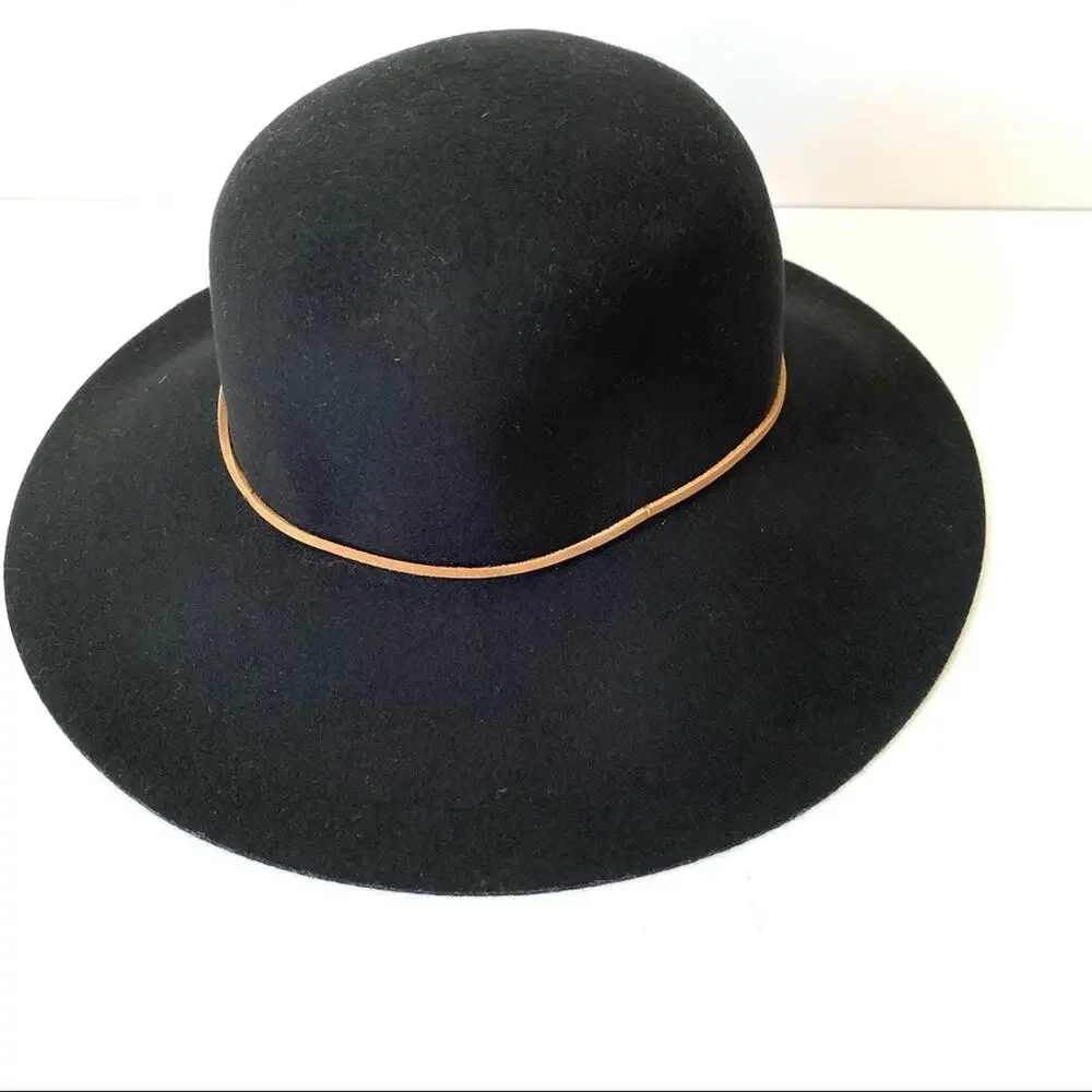 Phenix Nordstrom Wool Felt Floppy Black Hat One Size